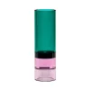 Møbel Og Interiør ^ Hübsch Astro fyrfadsstage, grøn/pink, krystalglas, 15 cm