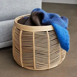 Hübsch Møbel Og Interiør > Luna kurve, sæt med 2, rattan, naturfarvet, Ø 34 & 44cm