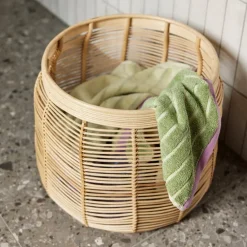 Hübsch Møbel Og Interiør > Luna kurve, sæt med 2, rattan, naturfarvet, Ø 34 & 44cm