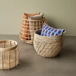 Hübsch Møbel Og Interiør > Luna kurve, sæt med 2, rattan, naturfarvet, Ø 34 & 44cm