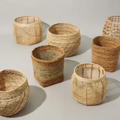Hübsch Møbel Og Interiør > Luna kurve, sæt med 2, rattan, naturfarvet, Ø 34 & 44cm