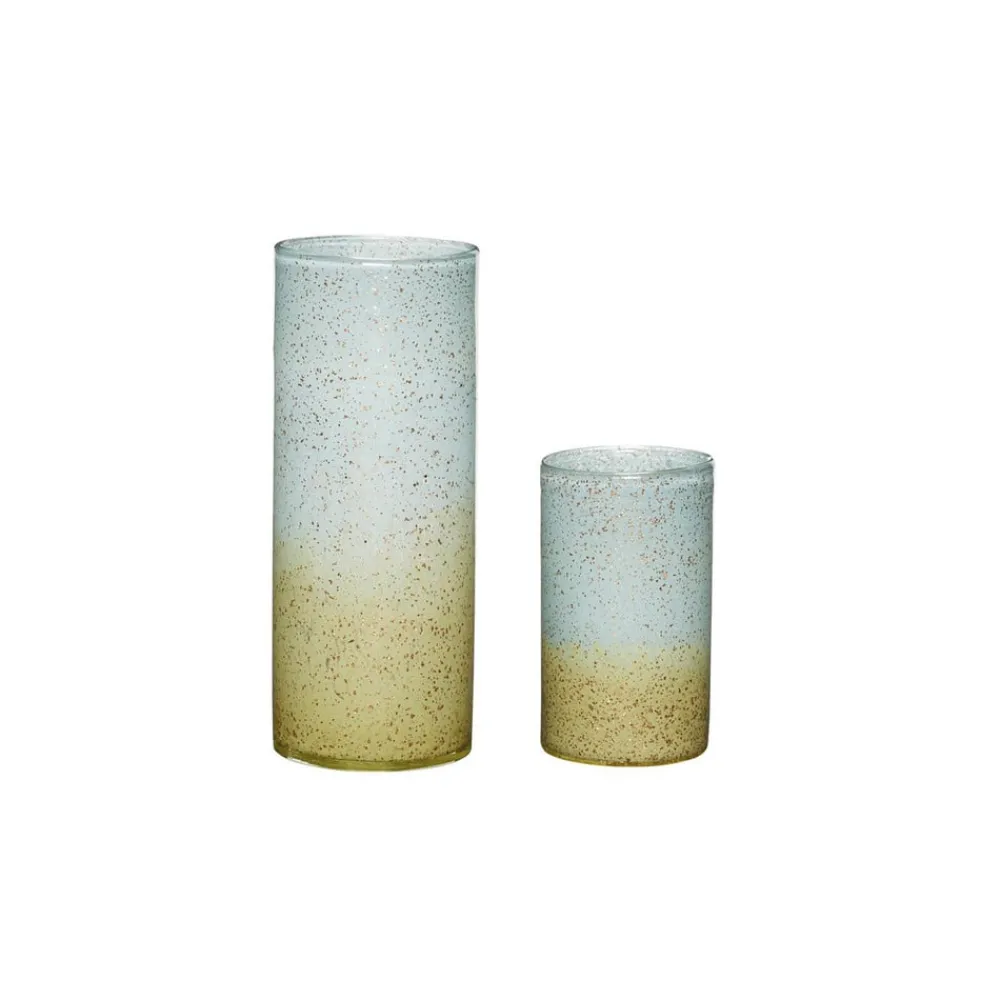 Hübsch Møbel Og Interiør > Shimmer-vase, sæt med 2, glas, blå/brun