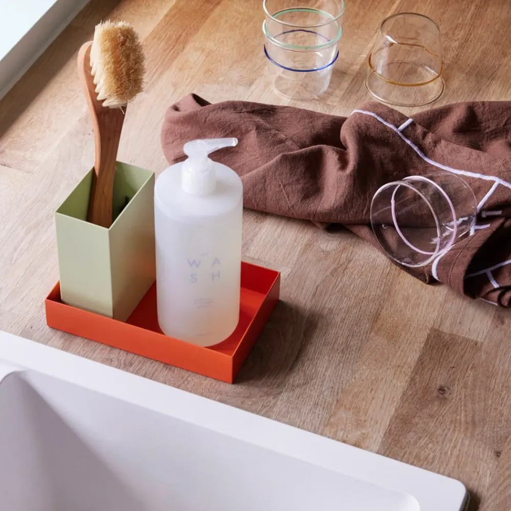 Hübsch Møbel Og Interiør > Sortit organiser, sæt med 4, grøn/orange/sandfarvet