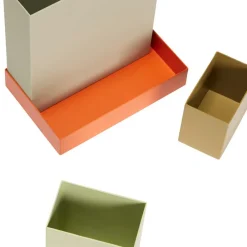 Hübsch Møbel Og Interiør > Sortit organiser, sæt med 4, grøn/orange/sandfarvet