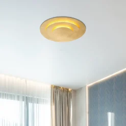 Globo Loftlamper|Loftlamper > Heda LED-loftslampe, Ø 35 cm, guldfarvet, metal