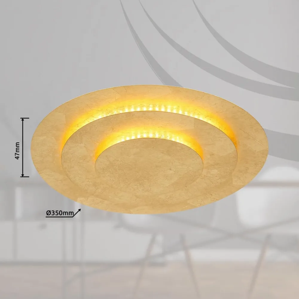 Globo Loftlamper|Loftlamper > Heda LED-loftslampe, Ø 35 cm, guldfarvet, metal