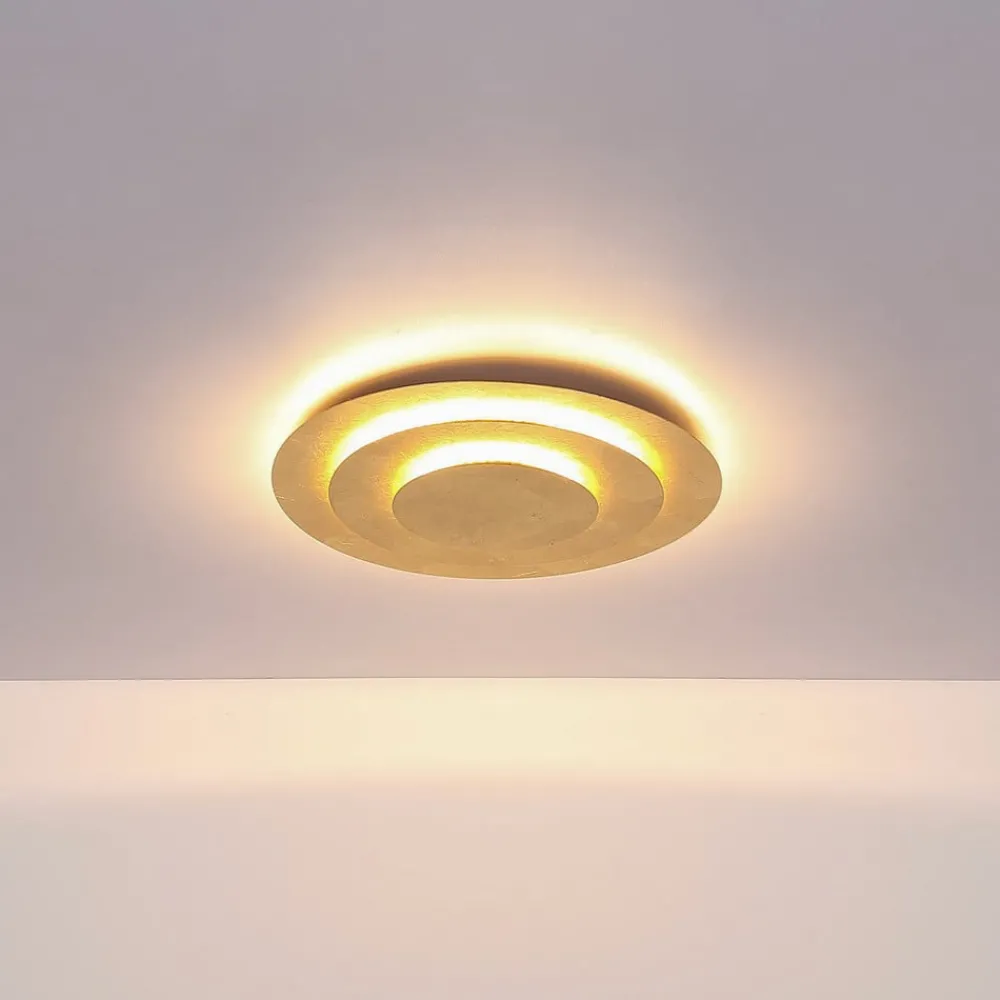 Globo Loftlamper|Loftlamper > Heda LED-loftslampe, Ø 35 cm, guldfarvet, metal