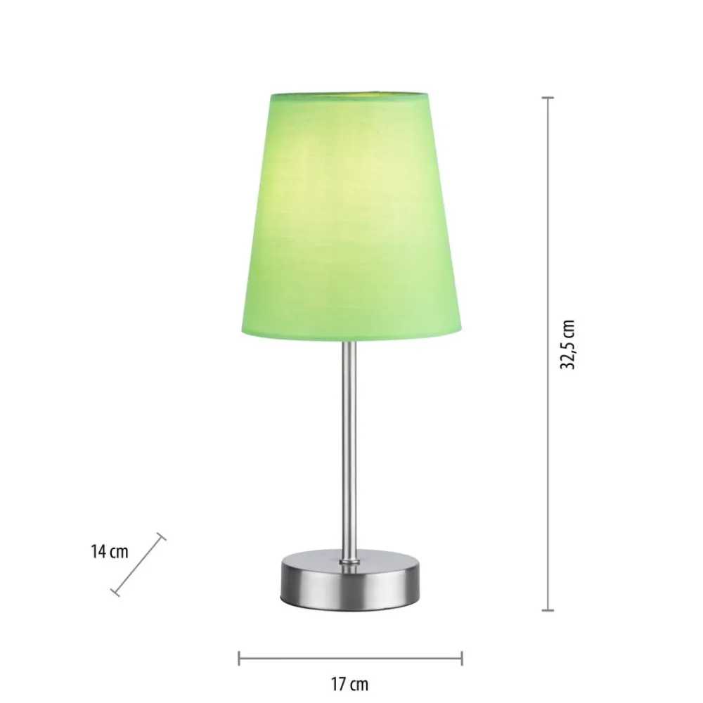 JUST LIGHT. GmbH Bordlamper > Heinrich bordlampe med grøn stofskærm