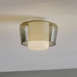 Helestra Loftlamper > Canio - loftlampe i glas, røggrå