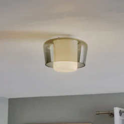 Helestra Loftlamper > Canio - loftlampe i glas, røggrå