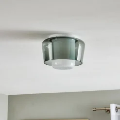 Helestra Loftlamper > Canio - loftlampe i glas, røggrå