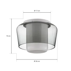 Helestra Loftlamper > Canio - loftlampe i glas, røggrå