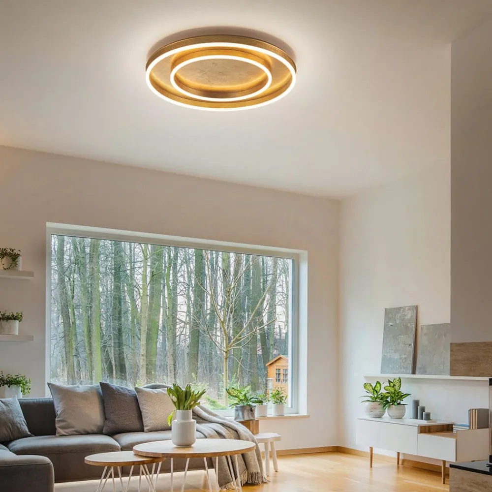 Loftlamper|Loftlamper ^ Helestra Sona LED-loftlampe dæmpbar Ø60 cm guld