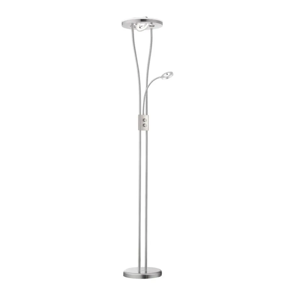 Gulvlamper|Gulvlamper ^ JUST LIGHT. GmbH Helia LED-gulvlampe med læselampe, stål