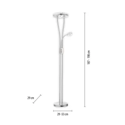 Gulvlamper|Gulvlamper ^ JUST LIGHT. GmbH Helia LED-gulvlampe med læselampe, stål