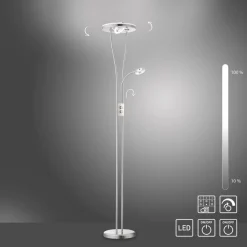 Gulvlamper|Gulvlamper ^ JUST LIGHT. GmbH Helia LED-gulvlampe med læselampe, stål