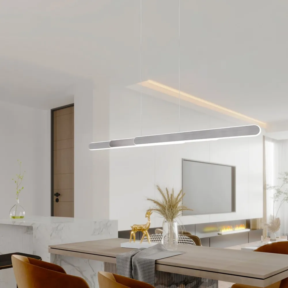 Trio Lighting Pendellamper > Helios LED-hængelampe, udtrækkelig dim CCT alu