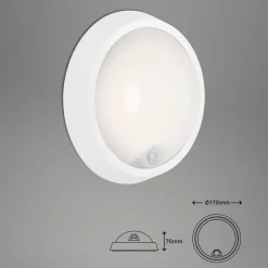Briloner Væglampe Med Sensor|Væglamper > Helsinki udendørs LED-væglampe, sensor, IP44, hvid