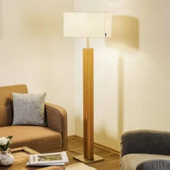 HerzBlut Gulvlamper|Gulvlamper > Dana gulvlampe, natur eg, hvid