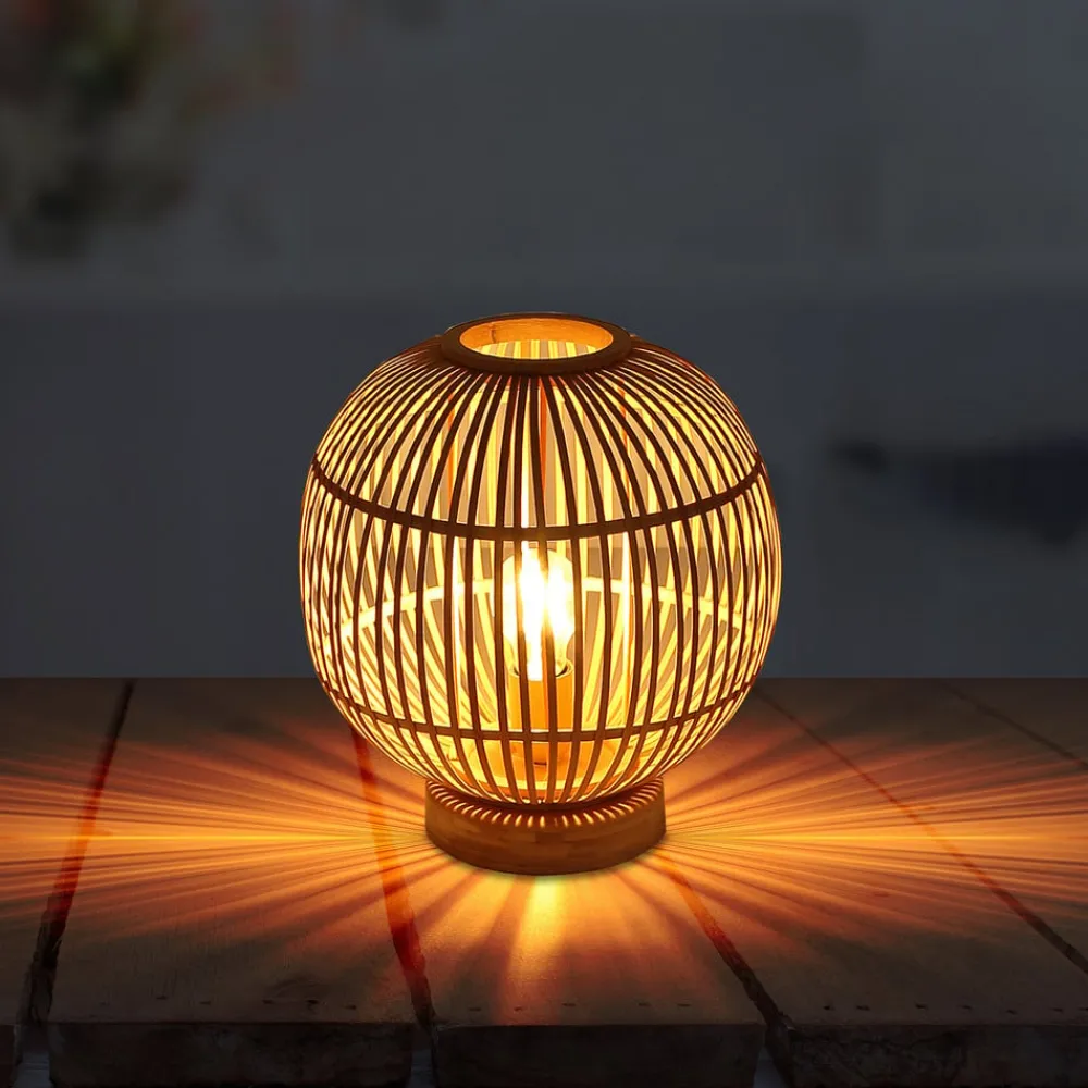 Globo Bordlamper > Hildegard bordlampe af bambus, Ø 30 cm