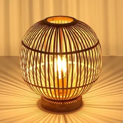 Globo Bordlamper > Hildegard bordlampe af bambus, Ø 30 cm