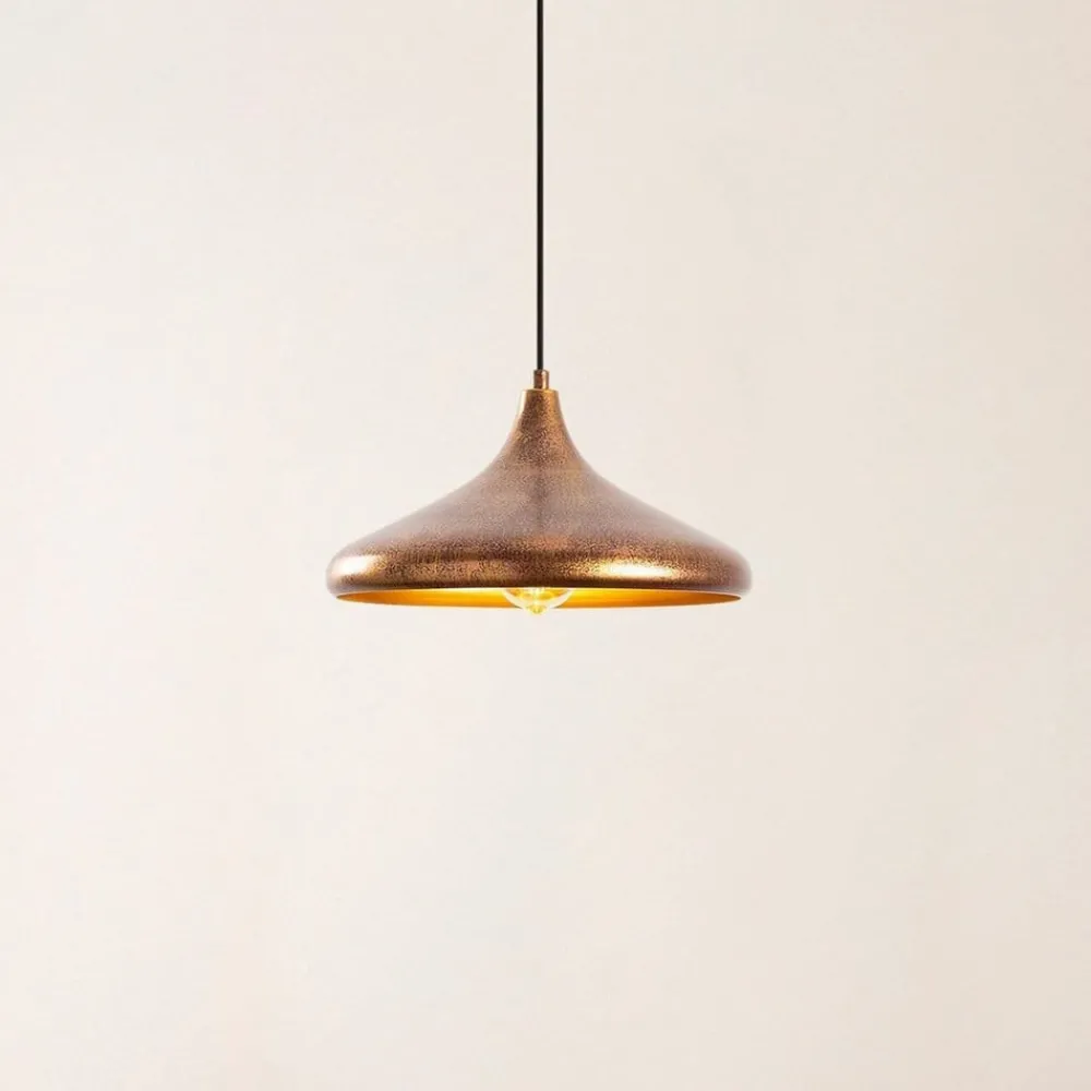 Pendellamper|Pendellamper ^ Opviq Hængelampe Barek 11545, messing brun, metal, Ø 34 cm