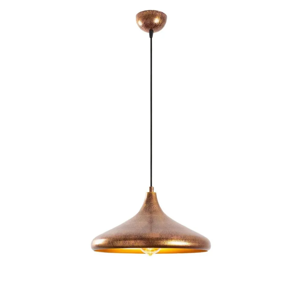 Pendellamper|Pendellamper ^ Opviq Hængelampe Barek 11545, messing brun, metal, Ø 34 cm