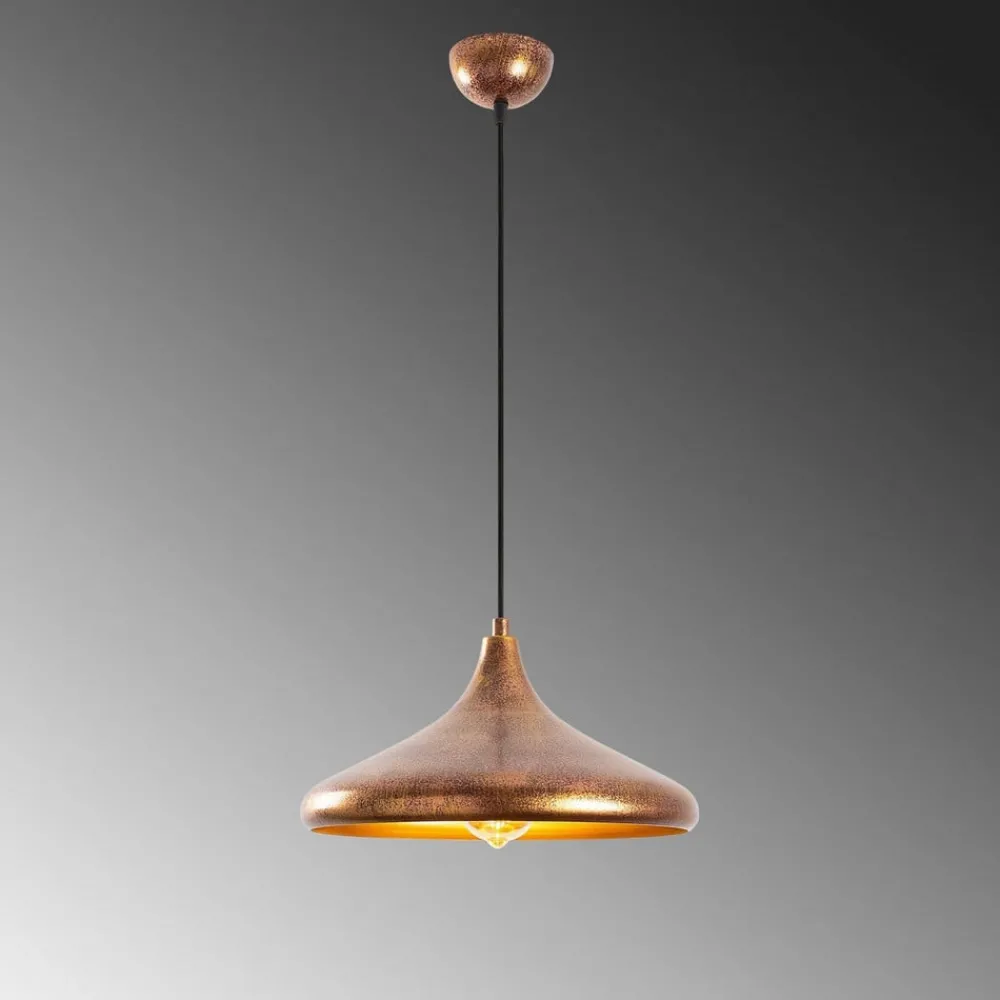 Pendellamper|Pendellamper ^ Opviq Hængelampe Barek 11545, messing brun, metal, Ø 34 cm