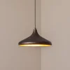 Opviq Pendellamper > Hængelampe Barek, sort/guld, Ø 34 cm, metal, E27