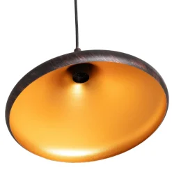 Opviq Pendellamper > Hængelampe Barek, sort/guld, Ø 34 cm, metal, E27