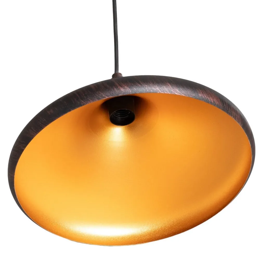 Opviq Pendellamper > Hængelampe Barek, sort/guld, Ø 34 cm, metal, E27