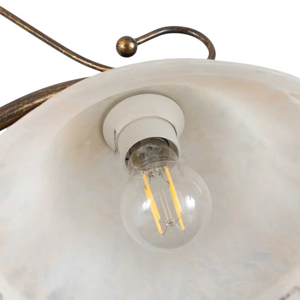 ONLI Pendellamper > Hængelampe BILIARDO GIORGIO, creme/bronze, glas/jern 2 lyskilder.