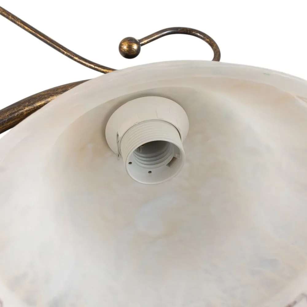 ONLI Pendellamper > Hængelampe BILIARDO GIORGIO, creme/bronze, glas/jern 2 lyskilder.