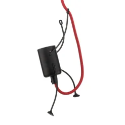 EMIBIG LIGHTING Pendellamper > Hængelampe Bobi 1 i sort, kabel rød, 1 lyskilde.