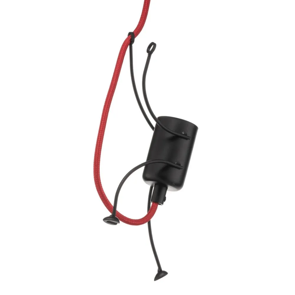 EMIBIG LIGHTING Pendellamper > Hængelampe Bobi 1 i sort, kabel rød, 1 lyskilde.