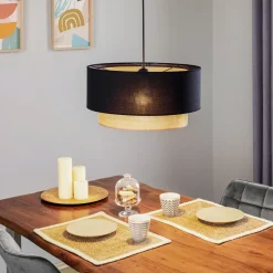 Duolla Pendellamper > Hængelampe Boho Ø 45 cm 1-faset sort/jute