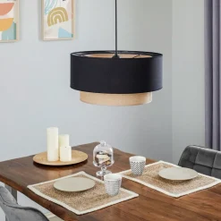 Duolla Pendellamper > Hængelampe Boho Ø 45 cm 1-faset sort/jute
