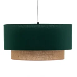 Pendellamper ^ Duolla Hængelampe Boho Ø 45 cm 1 lyskilde grøn/jute