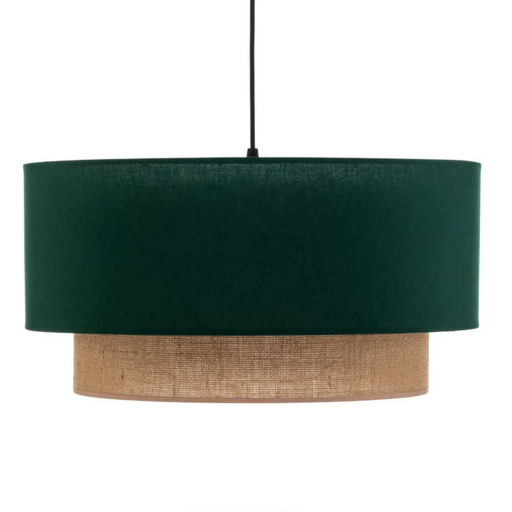 Pendellamper ^ Duolla Hængelampe Boho Ø 45 cm 1 lyskilde grøn/jute