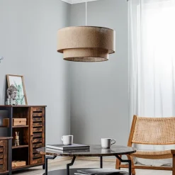Pendellamper|Pendellamper ^ Duolla Hængelampe Boho jute naturbrun Ø45cm 1 lyskilde