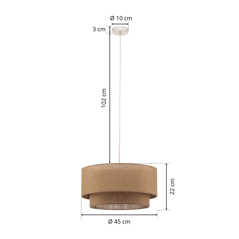 Pendellamper|Pendellamper ^ Duolla Hængelampe Boho jute naturbrun Ø45cm 1 lyskilde
