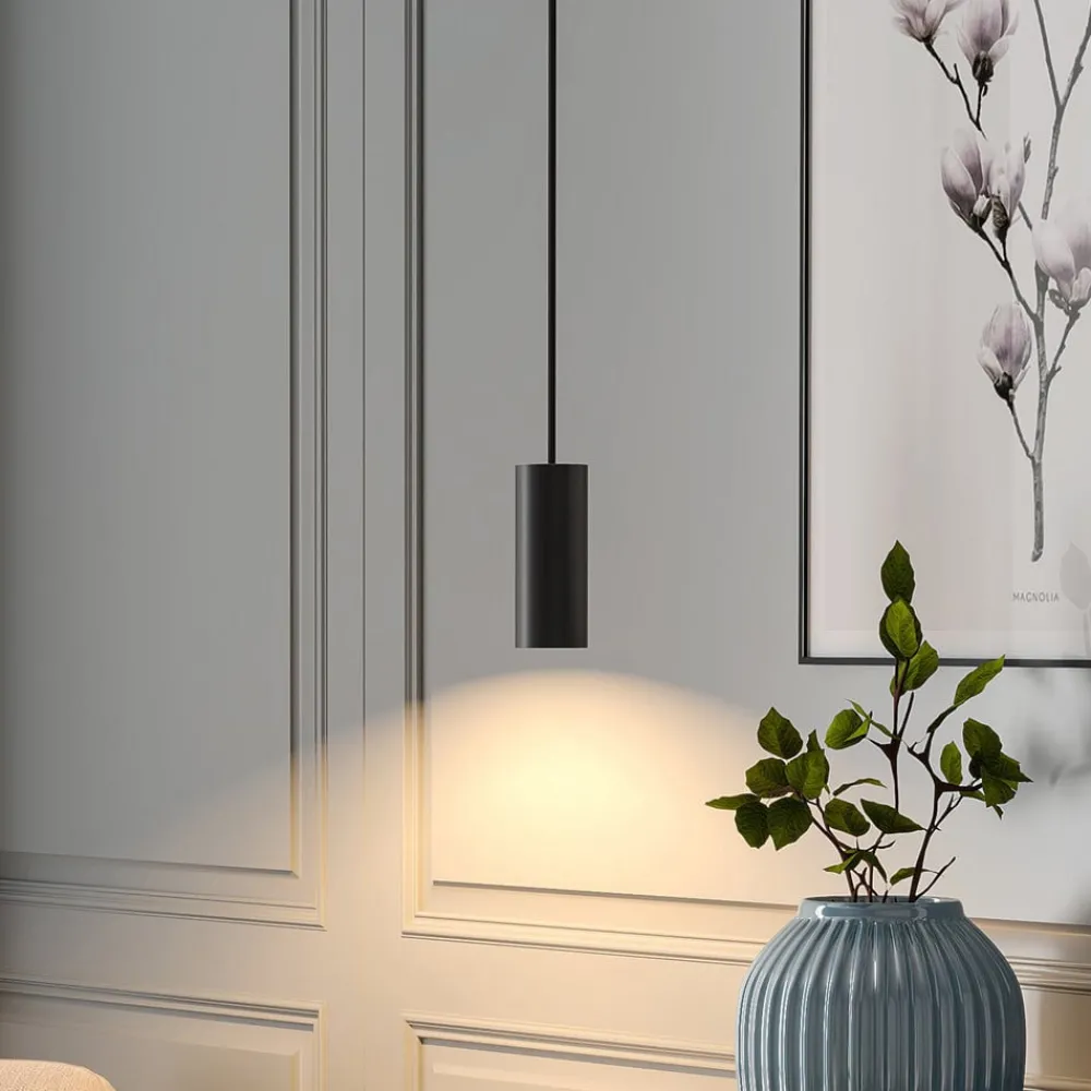 Deko-Light Pendellamper > Hængelampe CAN, sort, højde 15 cm, Ø 6 cm, metal, GU10