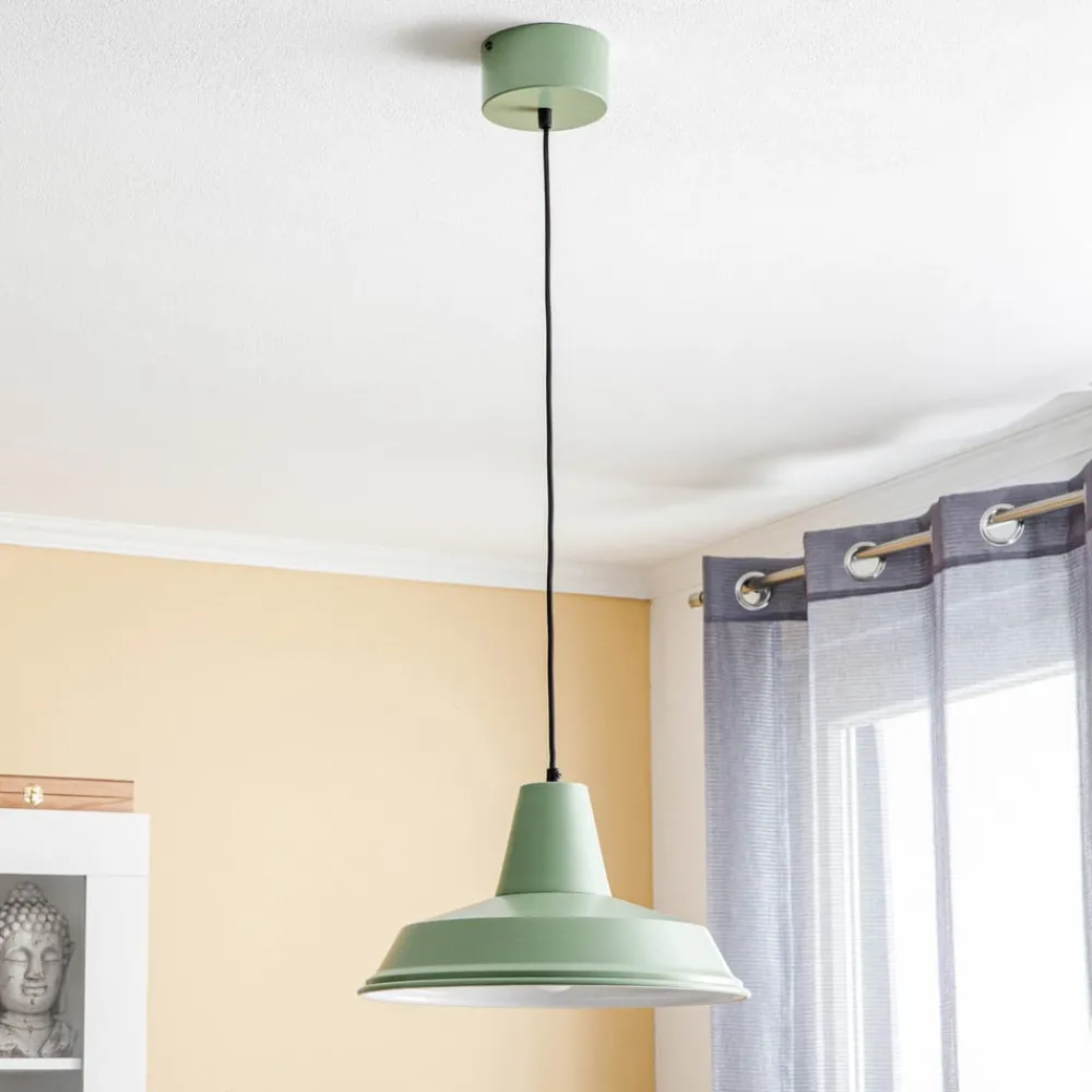 Luminex Pendellamper > Hængelampe Class i metal, grøn/hvid