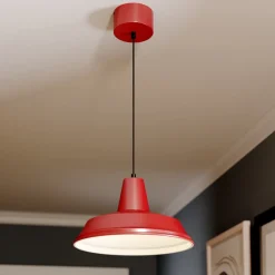 Luminex Pendellamper > Hængelampe CLASS, rød/hvid, Ø 36 cm, metal
