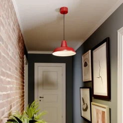 Luminex Pendellamper > Hængelampe CLASS, rød/hvid, Ø 36 cm, metal