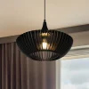 Trio Lighting Pendellamper > Hængelampe Colino af trælameller, sort