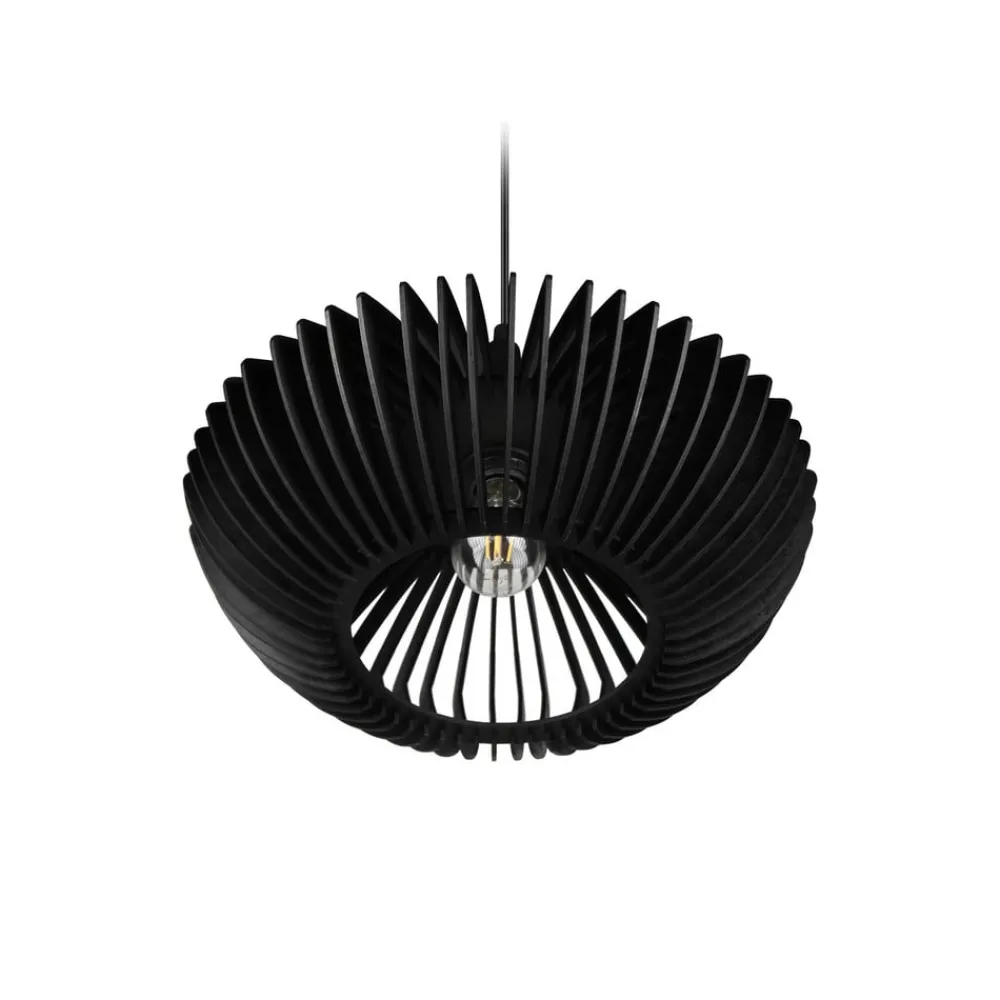 Trio Lighting Pendellamper > Hængelampe Colino af trælameller, sort