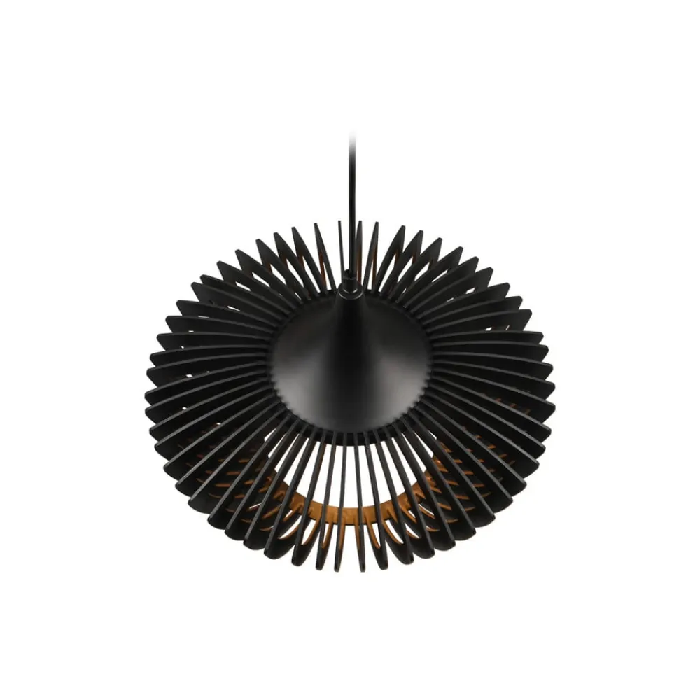 Trio Lighting Pendellamper > Hængelampe Colino af trælameller, sort