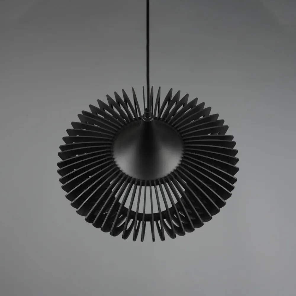 Trio Lighting Pendellamper > Hængelampe Colino af trælameller, sort