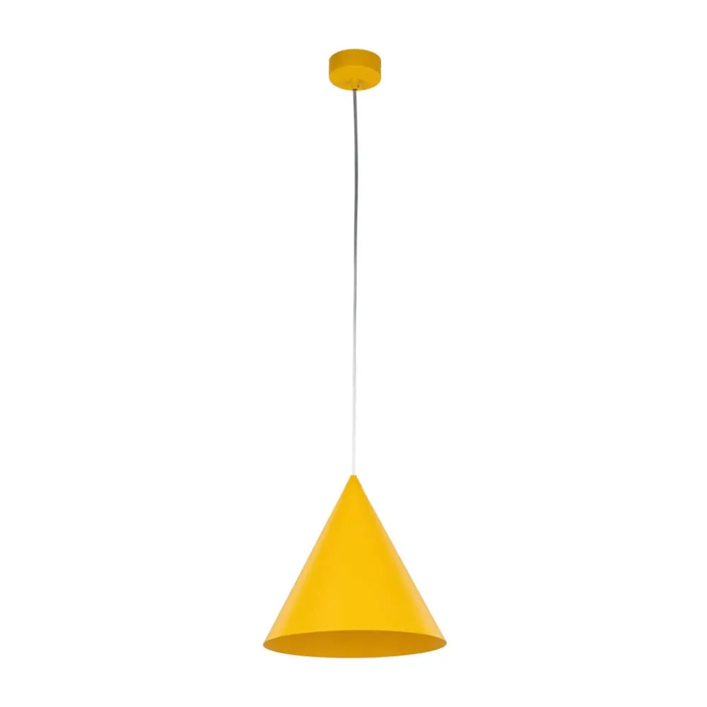 Pendellamper ^ TK Lighting Hængelampe Cono, 1 lyskilde, Ø 25 cm, gul, E27